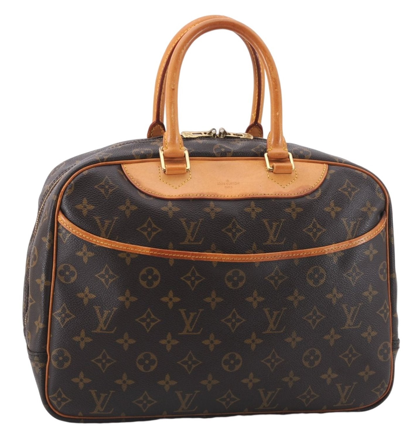 Authentic Louis Vuitton Monogram Deauville Hand Bag M47270 LV 6153E