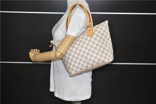 Authentic Louis Vuitton Damier Azur Saleya PM Shoulder Tote Bag N51186 LV 6156E