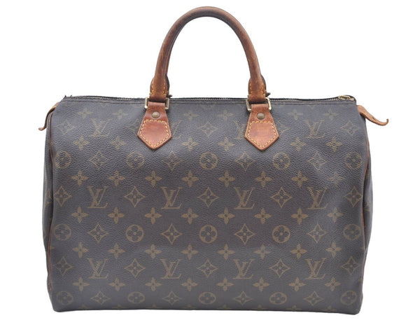 Authentic Louis Vuitton Monogram Speedy 35 Hand Boston Bag M41524 LV Junk 6156I