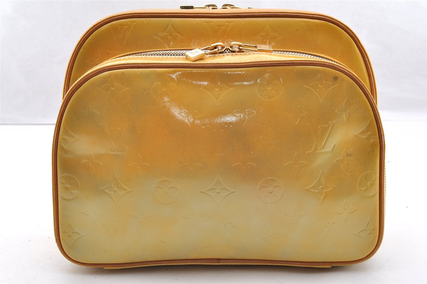 Authentic Louis Vuitton Vernis Murray Backpack Yellow M91038 LV 6158I