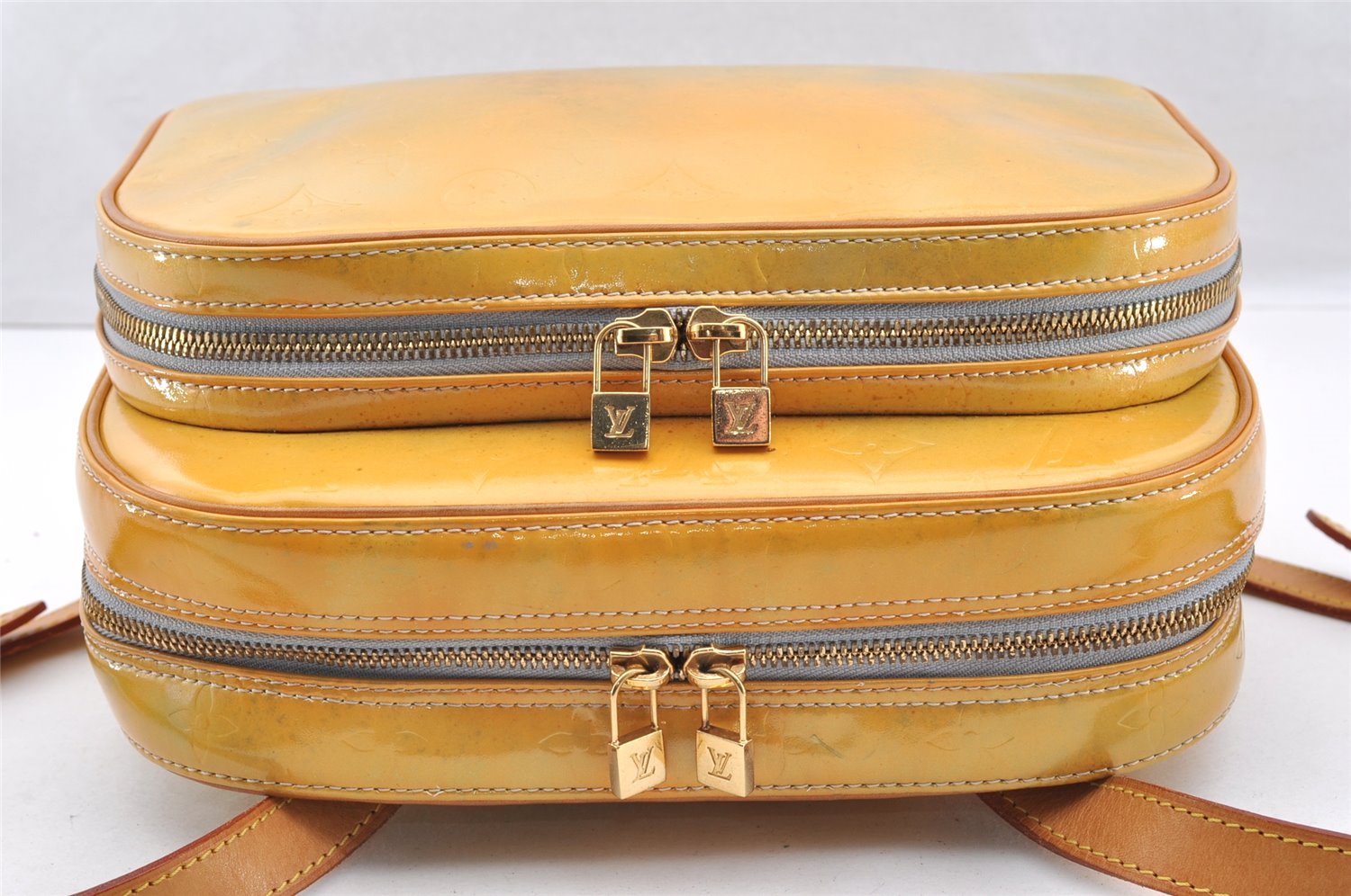 Authentic Louis Vuitton Vernis Murray Backpack Yellow M91038 LV 6158I