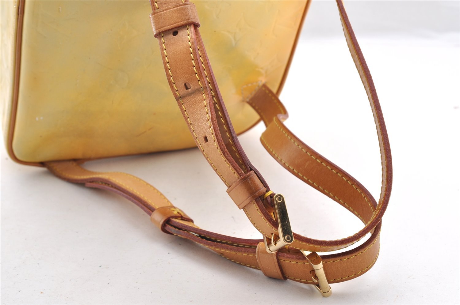 Authentic Louis Vuitton Vernis Murray Backpack Yellow M91038 LV 6158I