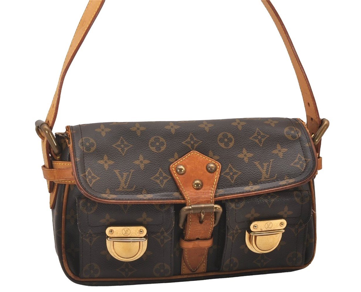 Authentic Louis Vuitton Monogram Hudson PM Shoulder Bag Purse M40027 LV 6159I