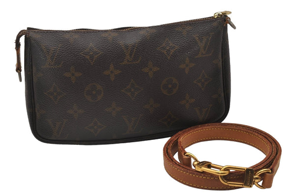 Authentic Louis Vuitton Monogram Pochette Accessoires Shoulder Cross Pouch 6160I