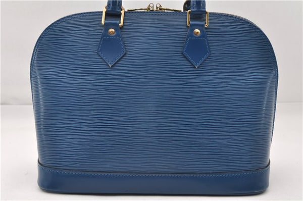 Authentic Louis Vuitton Epi Alma PM Hand Bag Blue M52145 LV 6161E