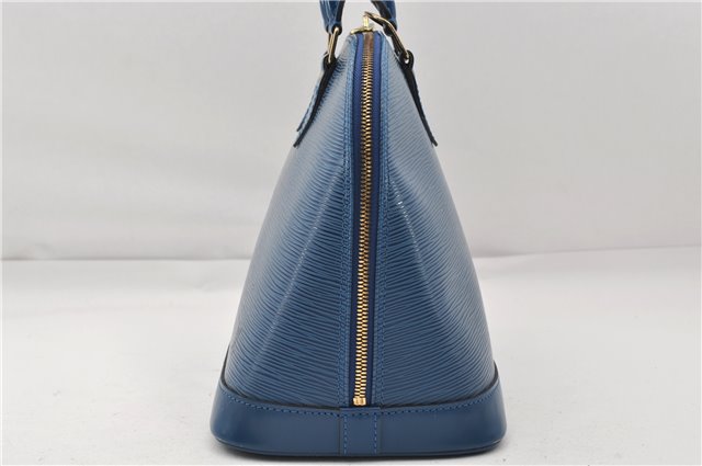 Authentic Louis Vuitton Epi Alma PM Hand Bag Blue M52145 LV 6161E