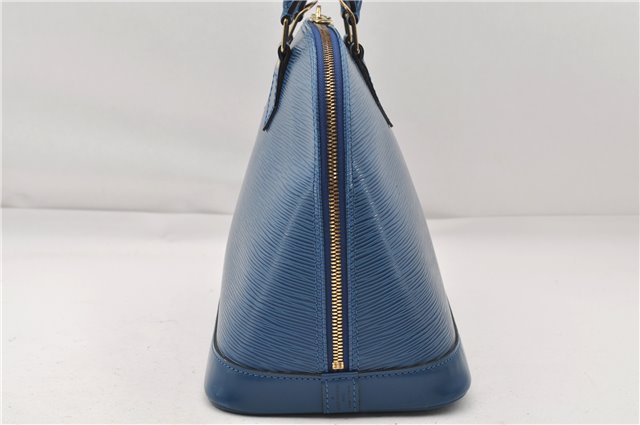 Authentic Louis Vuitton Epi Alma PM Hand Bag Blue M52145 LV 6161E