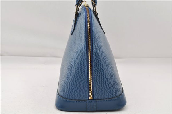 Authentic Louis Vuitton Epi Alma PM Hand Bag Blue M52145 LV 6161E