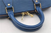 Authentic Louis Vuitton Epi Alma PM Hand Bag Blue M52145 LV 6161E