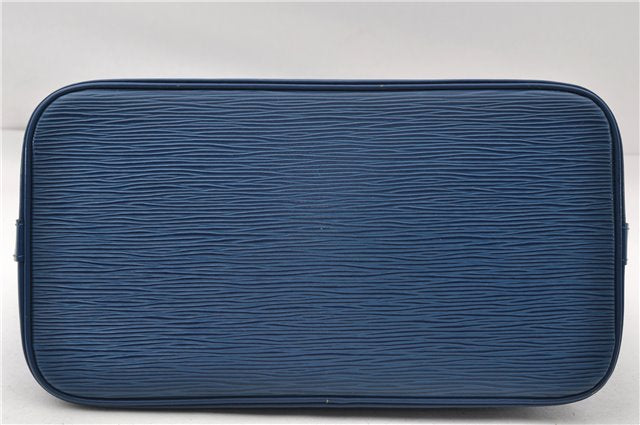 Authentic Louis Vuitton Epi Alma PM Hand Bag Blue M52145 LV 6161E