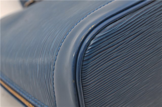 Authentic Louis Vuitton Epi Alma PM Hand Bag Blue M52145 LV 6161E