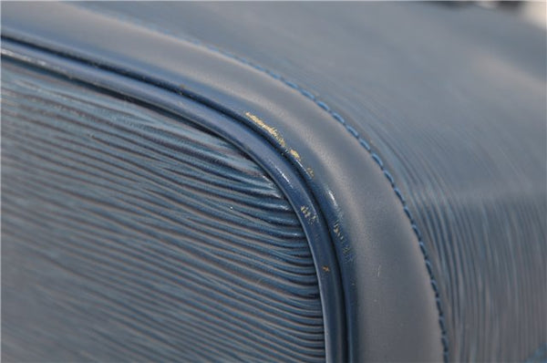 Authentic Louis Vuitton Epi Alma PM Hand Bag Blue M52145 LV 6161E