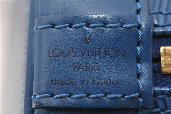 Authentic Louis Vuitton Epi Alma PM Hand Bag Blue M52145 LV 6161E