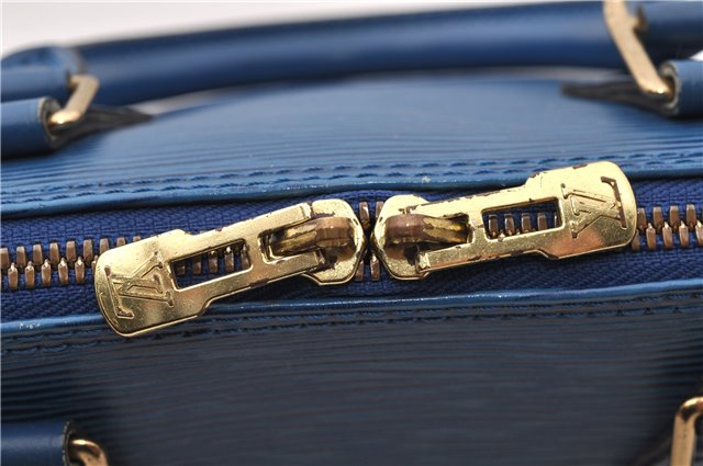 Authentic Louis Vuitton Epi Alma PM Hand Bag Blue M52145 LV 6161E