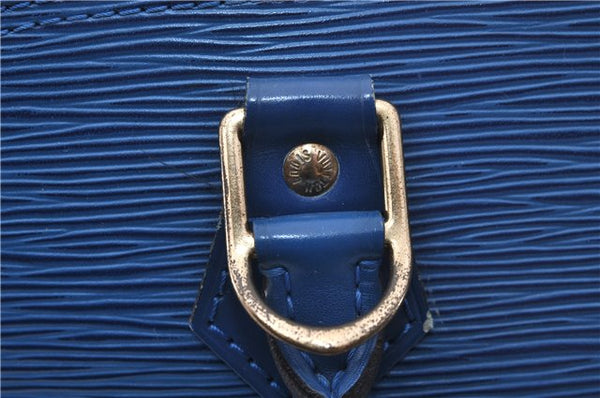 Authentic Louis Vuitton Epi Alma PM Hand Bag Blue M52145 LV 6161E