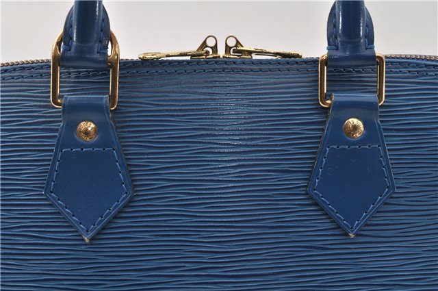 Authentic Louis Vuitton Epi Alma PM Hand Bag Blue M52145 LV 6161E