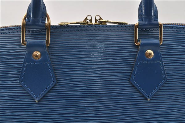 Authentic Louis Vuitton Epi Alma PM Hand Bag Blue M52145 LV 6161E