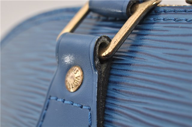 Authentic Louis Vuitton Epi Alma PM Hand Bag Blue M52145 LV 6161E