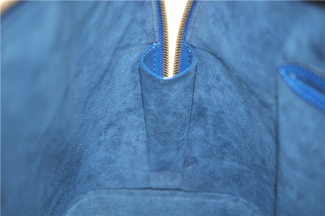 Authentic Louis Vuitton Epi Alma PM Hand Bag Blue M52145 LV 6161E
