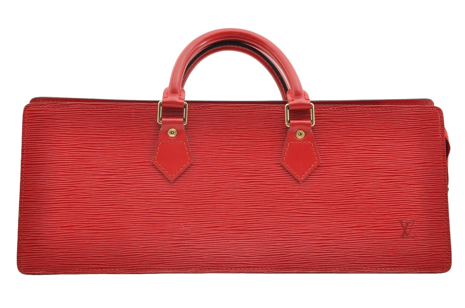 Authentic Louis Vuitton Epi Sac Triangle Hand Bag Red M52097 LV 6161I