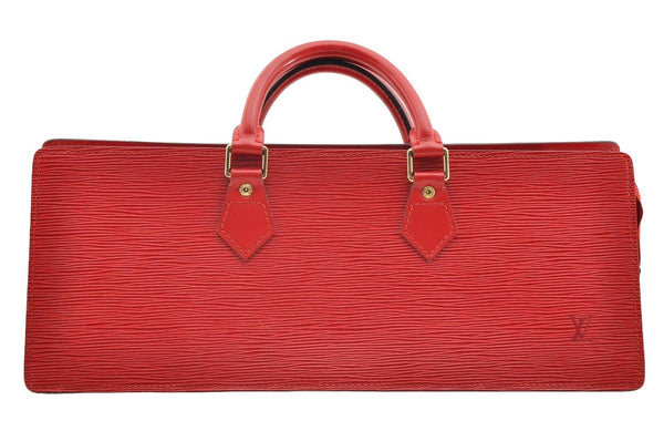 Authentic Louis Vuitton Epi Sac Triangle Hand Bag Red M52097 LV 6161I