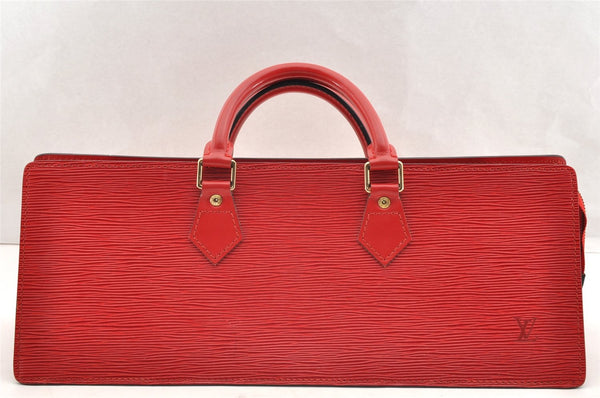 Authentic Louis Vuitton Epi Sac Triangle Hand Bag Red M52097 LV 6161I