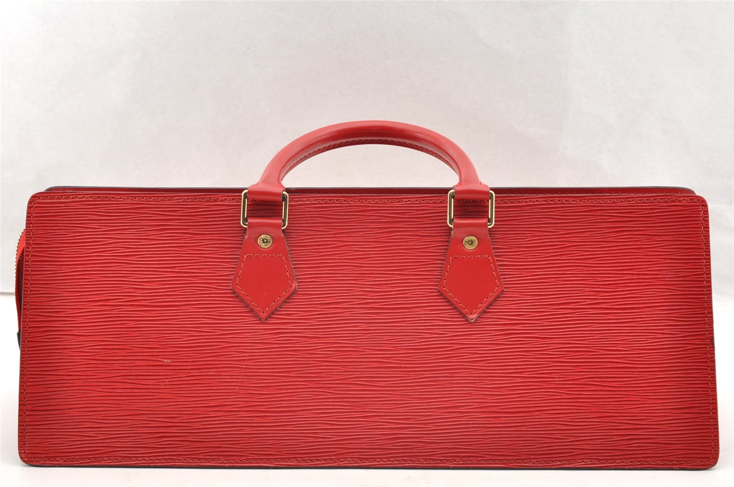 Authentic Louis Vuitton Epi Sac Triangle Hand Bag Red M52097 LV 6161I