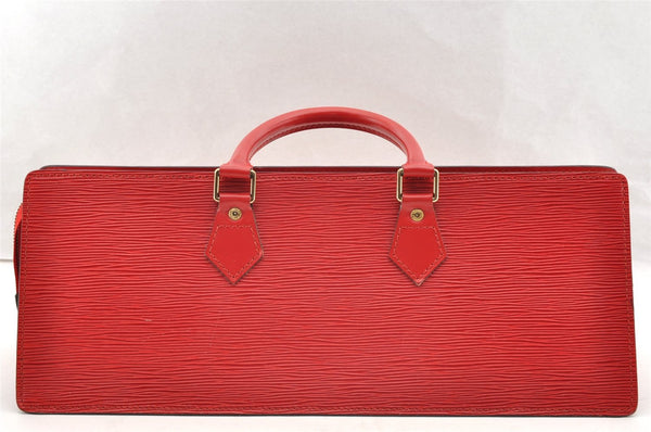 Authentic Louis Vuitton Epi Sac Triangle Hand Bag Red M52097 LV 6161I