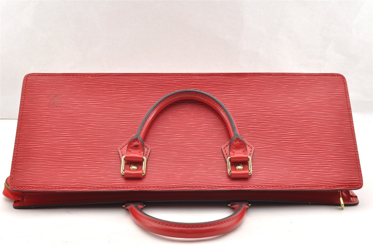 Authentic Louis Vuitton Epi Sac Triangle Hand Bag Red M52097 LV 6161I