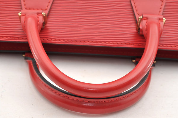 Authentic Louis Vuitton Epi Sac Triangle Hand Bag Red M52097 LV 6161I