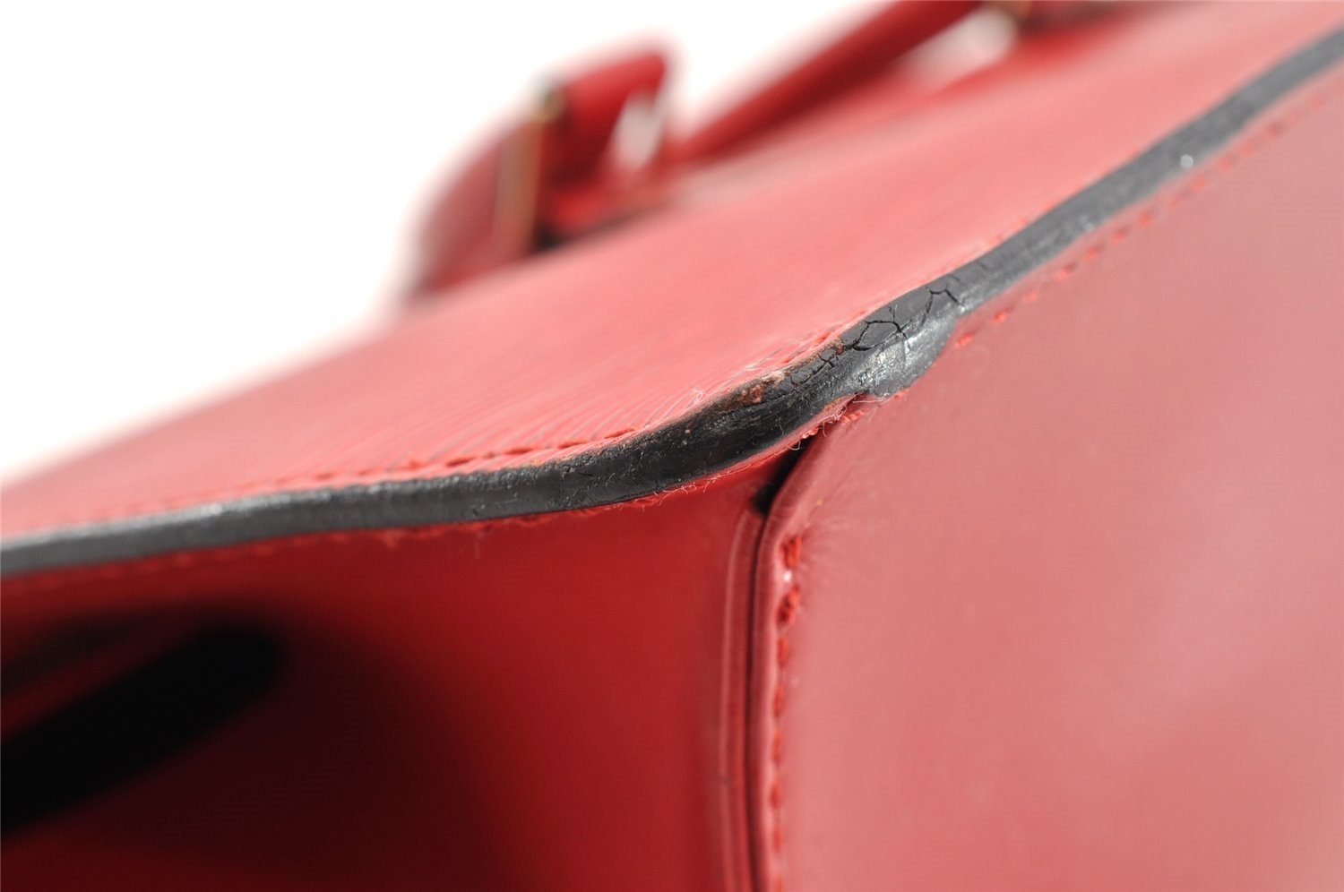 Authentic Louis Vuitton Epi Sac Triangle Hand Bag Red M52097 LV 6161I