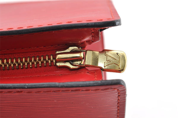 Authentic Louis Vuitton Epi Sac Triangle Hand Bag Red M52097 LV 6161I