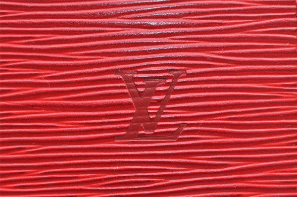 Authentic Louis Vuitton Epi Sac Triangle Hand Bag Red M52097 LV 6161I