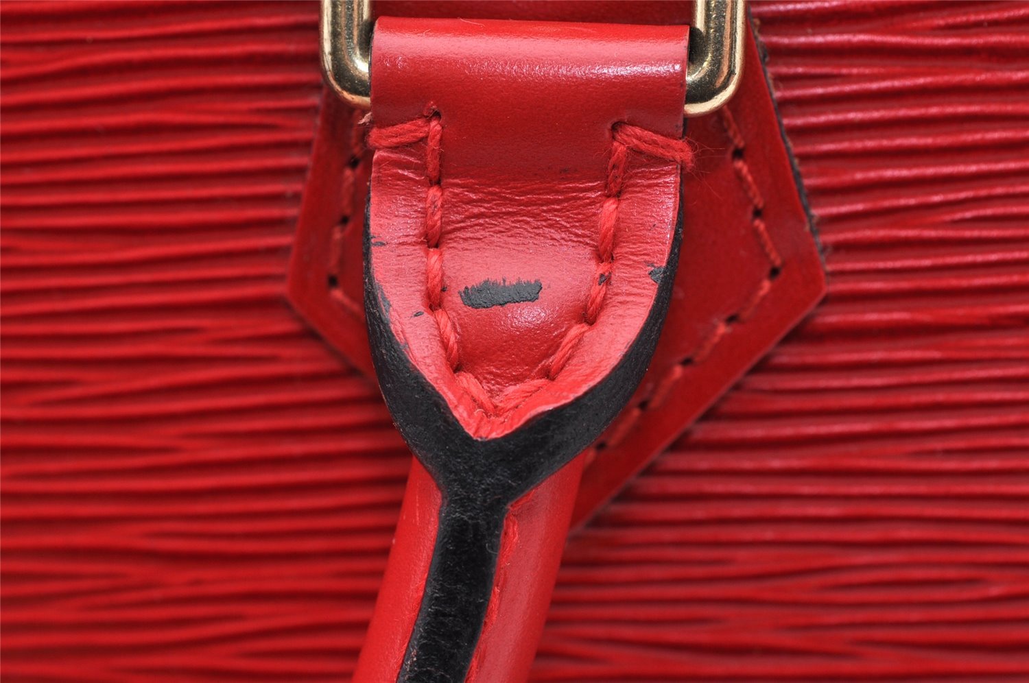 Authentic Louis Vuitton Epi Sac Triangle Hand Bag Red M52097 LV 6161I