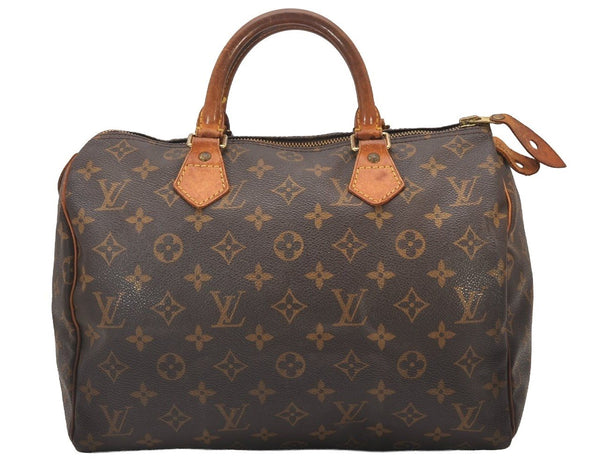 Authentic Louis Vuitton Monogram Speedy 30 Hand Boston Bag M41526 LV 6163I