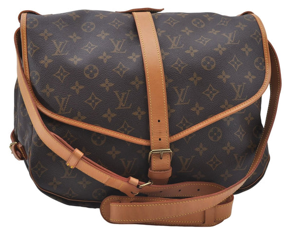 Auth Louis Vuitton Monogram Saumur 35 Shoulder Cross Body Bag M42254 LV 6165D