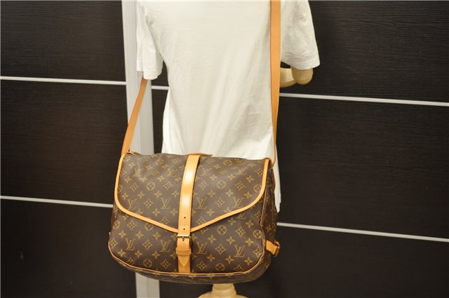 Auth Louis Vuitton Monogram Saumur 35 Shoulder Cross Body Bag M42254 LV 6165D