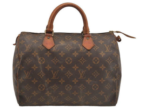 Authentic Louis Vuitton Monogram Speedy 30 Hand Boston Bag M41526 LV 6165I