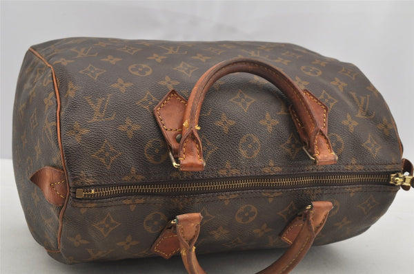 Authentic Louis Vuitton Monogram Speedy 30 Hand Boston Bag M41526 LV 6165I