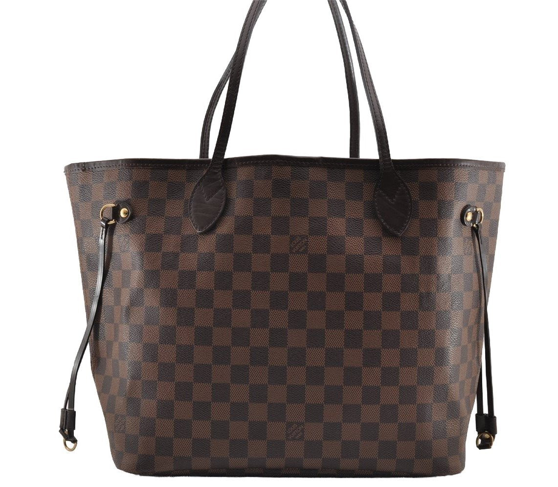 Authentic Louis Vuitton Damier Neverfull MM Shoulder Tote Bag N51105 LV 6168I