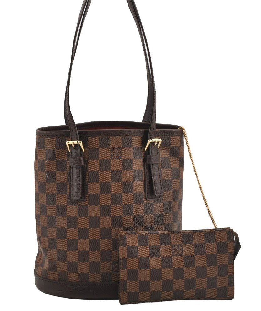 Authentic Louis Vuitton Damier Marais Bucket Shoulder Tote Bag N42240 LV 6169I