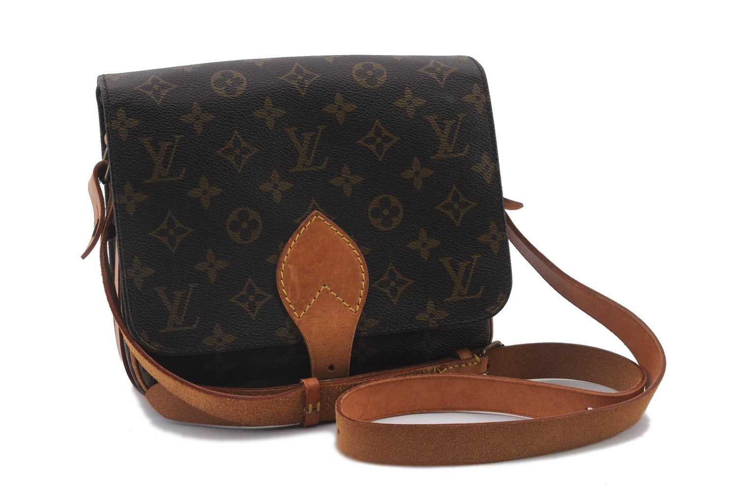 Auth LOUIS VUITTON Monogram Cartouchiere MM Shoulder Cross Bag M51253 LV 6172C