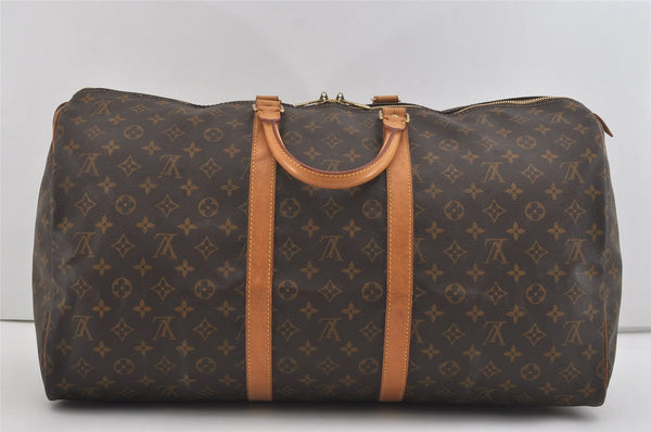 Authentic Louis Vuitton Monogram Keepall 55 Travel Boston Bag M41424 LV 6172I