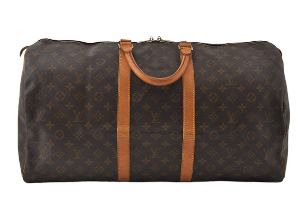 Authentic Louis Vuitton Monogram Keepall 55 Travel Boston Bag M41424 LV 6173I