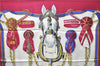 Authentic HERMES Carre 90 Scarf "Frontaux et Cocardes" Silk Bordeaux Red 6174D