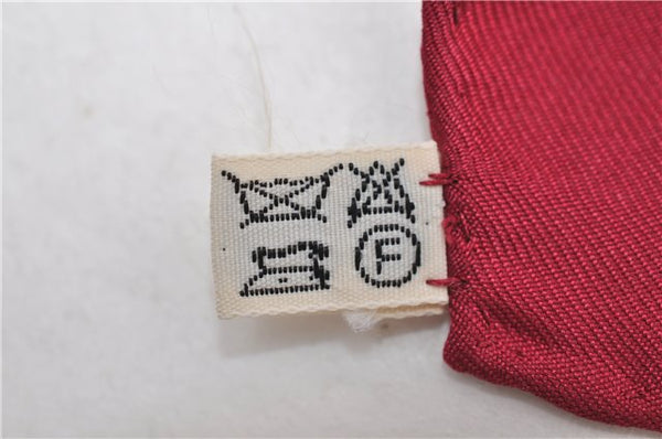 Authentic HERMES Carre 90 Scarf "Frontaux et Cocardes" Silk Bordeaux Red 6174D