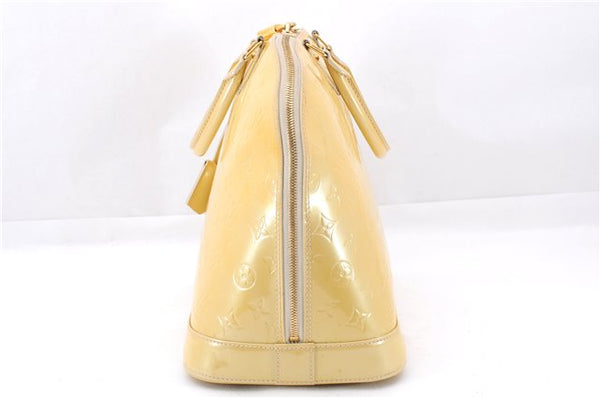 Authentic Louis Vuitton Vernis Alma GM Hand Bag Yellow M91450 LV 6176E