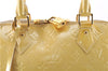 Authentic Louis Vuitton Vernis Alma GM Hand Bag Yellow M91450 LV 6176E