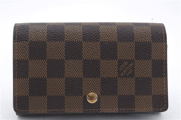 Auth Louis Vuitton Damier Porte Monnaie Billets Tresor Wallet N61730 LV 6177D