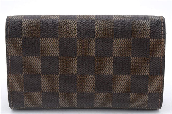 Auth Louis Vuitton Damier Porte Monnaie Billets Tresor Wallet N61730 LV 6177D